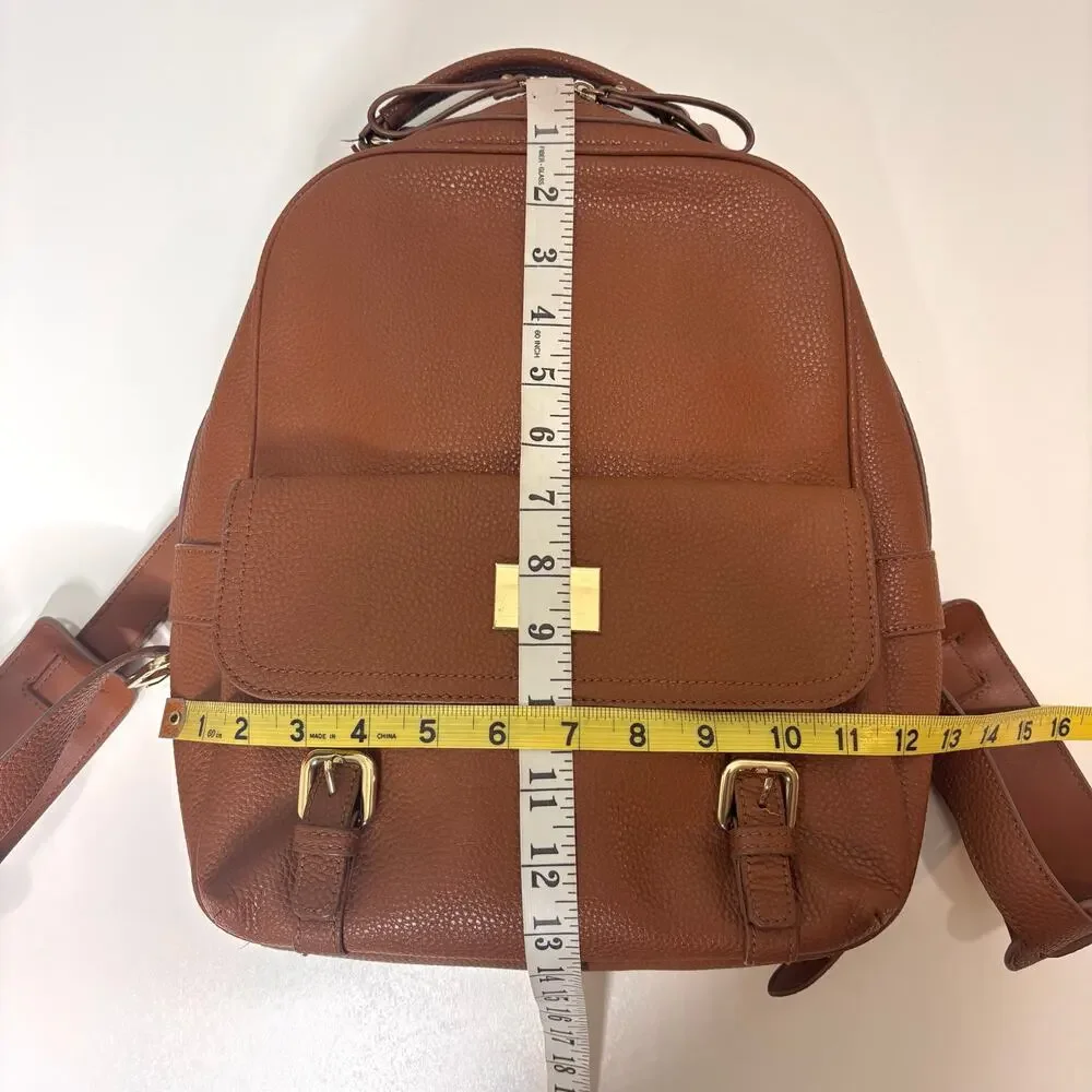 Renwick Camel Leather RFID Protection Backpack